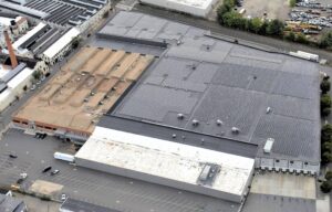 Arial View of Accurate Box's New Jersey 400,000 Square Foot Plant Covered in Solar Panels