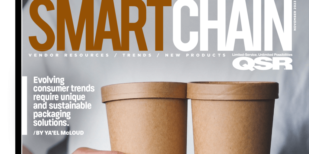Front Page of the Smart Chain section of QSR Magazine where Mark Schlossman of Accurate Box Company is featured. 