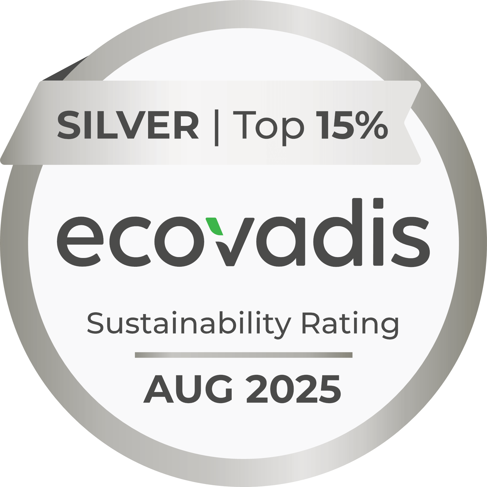 Ecovadis Silver Badge August 2025
