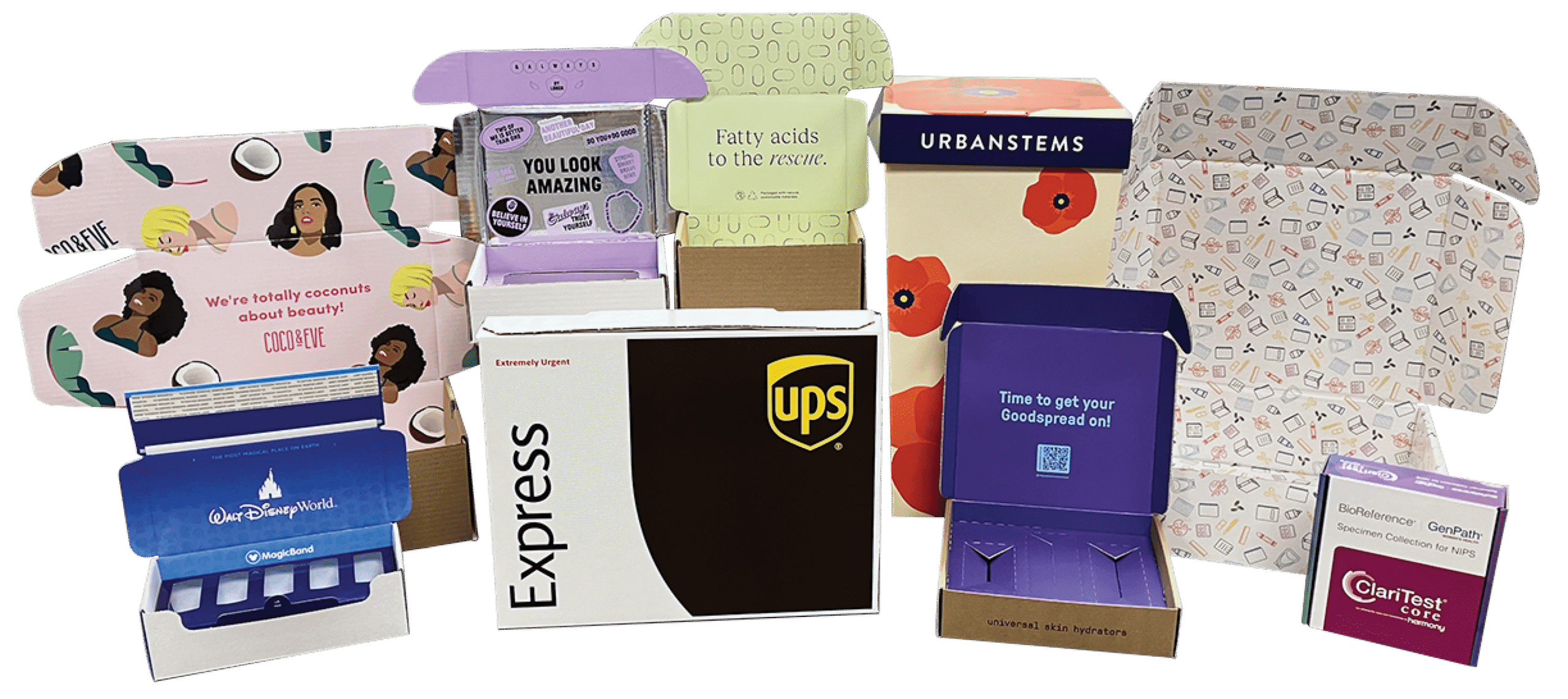 Composite Picture of Accurate Box's Ecommerce Boxes and Mailers